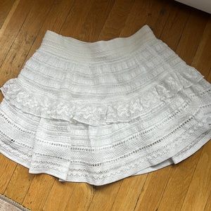 American Eagle White Embroidered Skirt